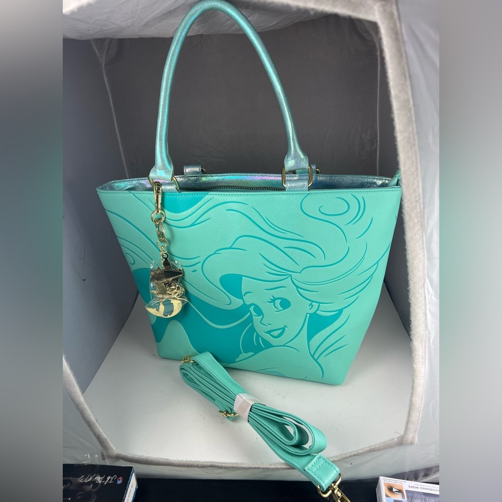 Loungefly Disney Little Mermaid Saffiano Ariel Tote Bag Purse NEW